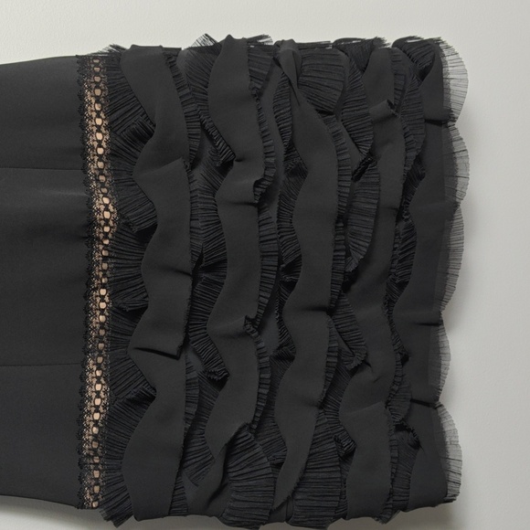 BCBG MAXAZRIA Black Ruffle Mesh Tiered Sleeveless Party Dress Size 4 - Picture 4 of 16